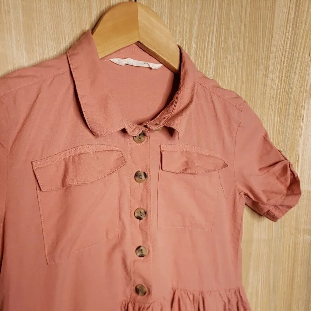 H&M girls Short Sleeve Pink Lagan Dress 10